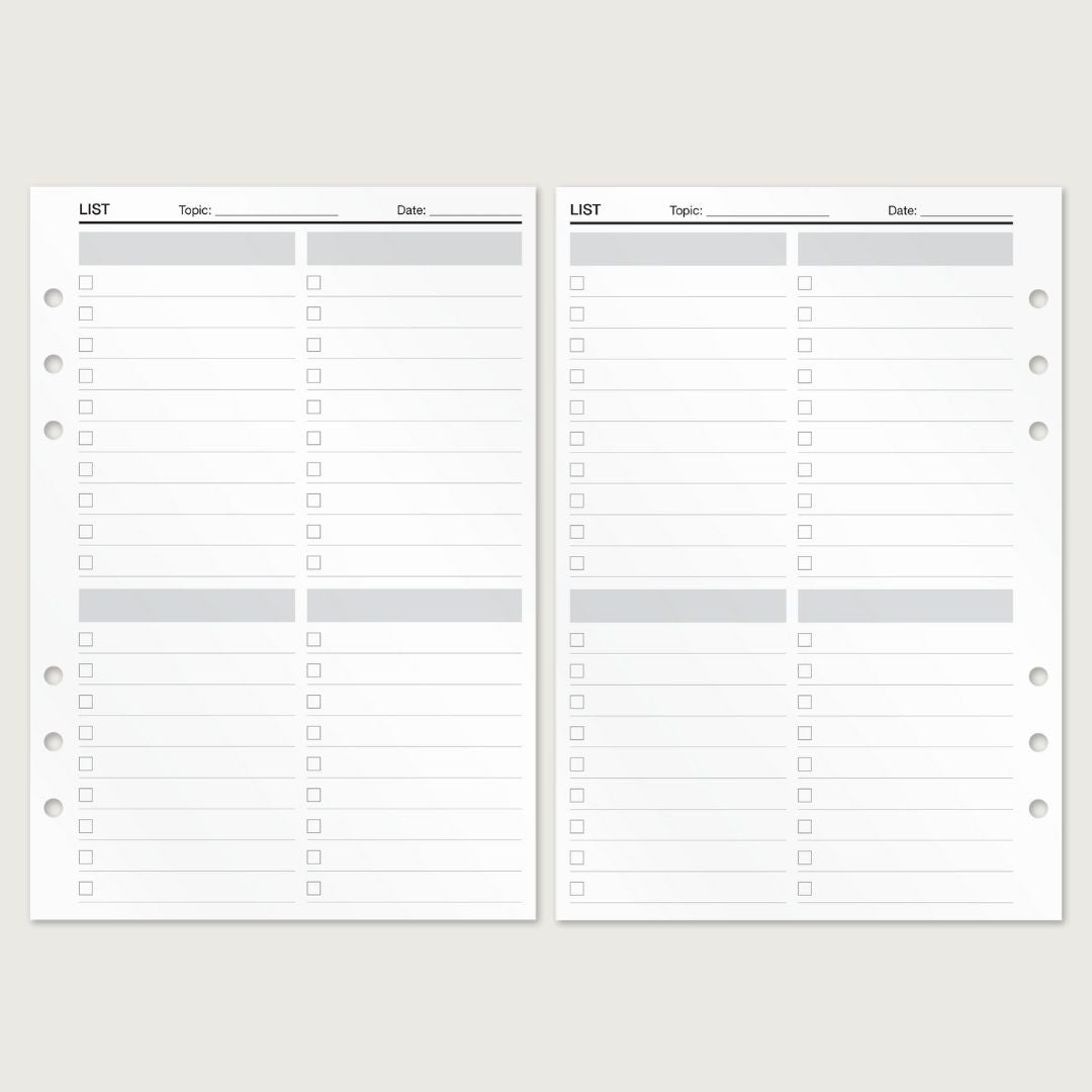 Lists - Insert Sheets (English)