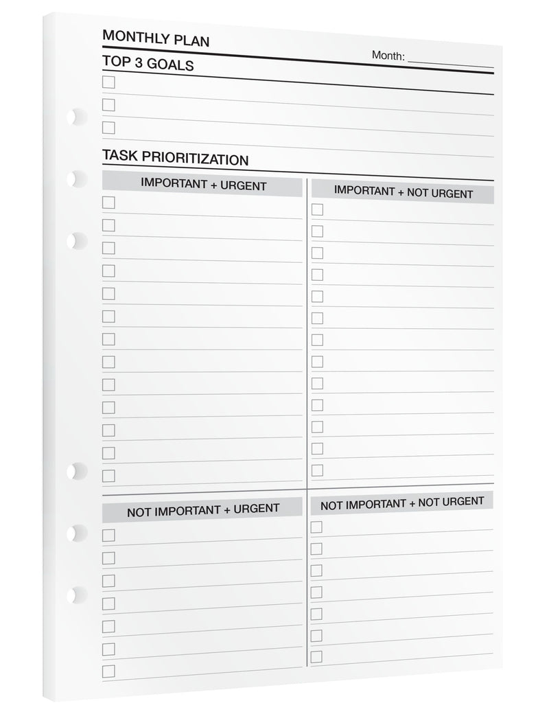 Monthly Planning - Insert Sheets (English)