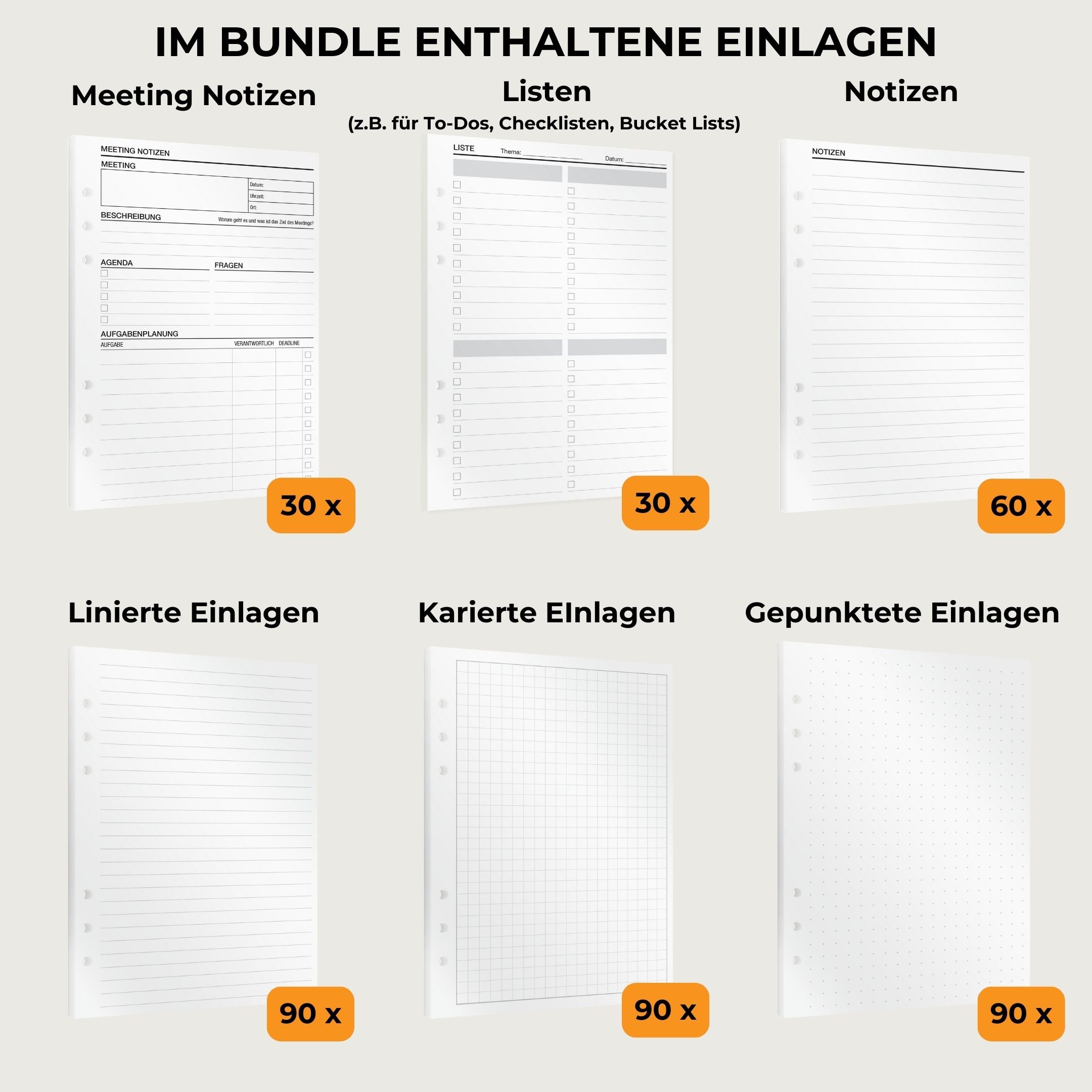 Einlagen-Bundle: Notizen