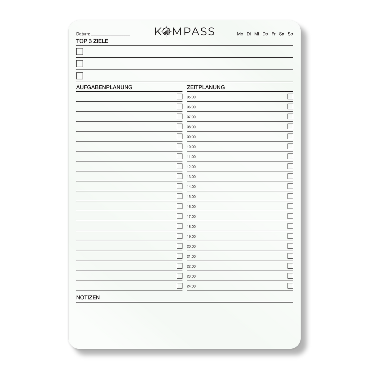 STICKY PLANNER - Tagesplaner (Timeboxing) - A4 - 21 x 30 cm