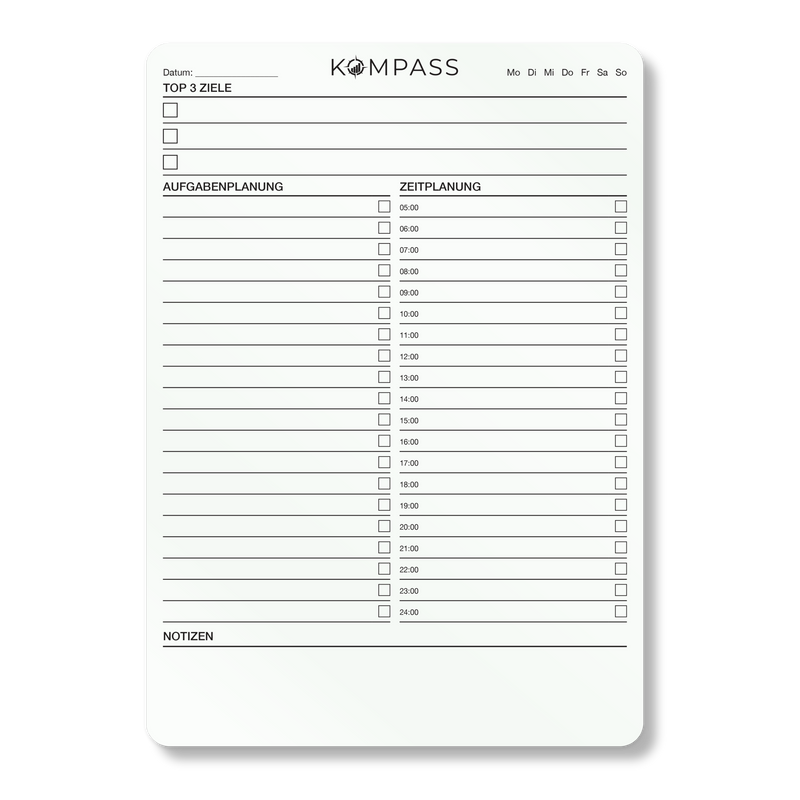 STICKY PLANNER - Tagesplaner (Timeboxing) - A4 - 21 x 30 cm