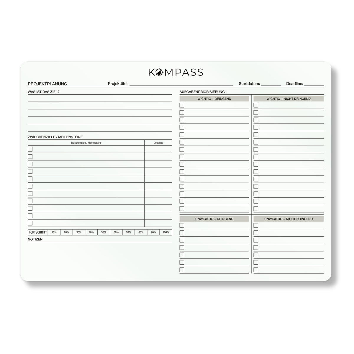 STICKY PLANNER - Projektplaner A3 - 30 x 42 cm
