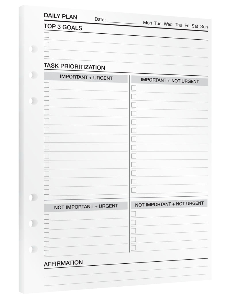 Daily Planning - Matrix - Insert Sheets (English)