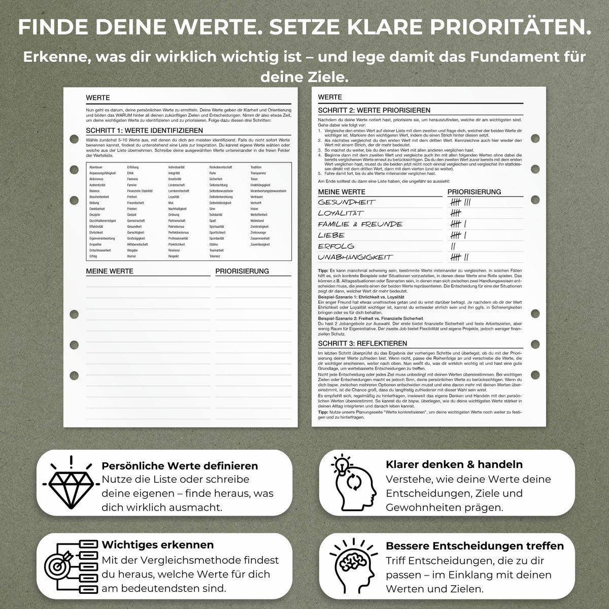 Werte - Einlagen (Deutsch)
