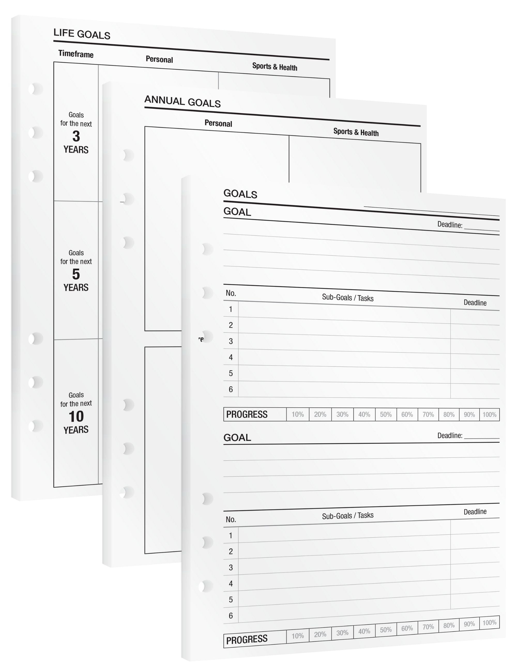 Goal Setting - Insert Sheets (English)