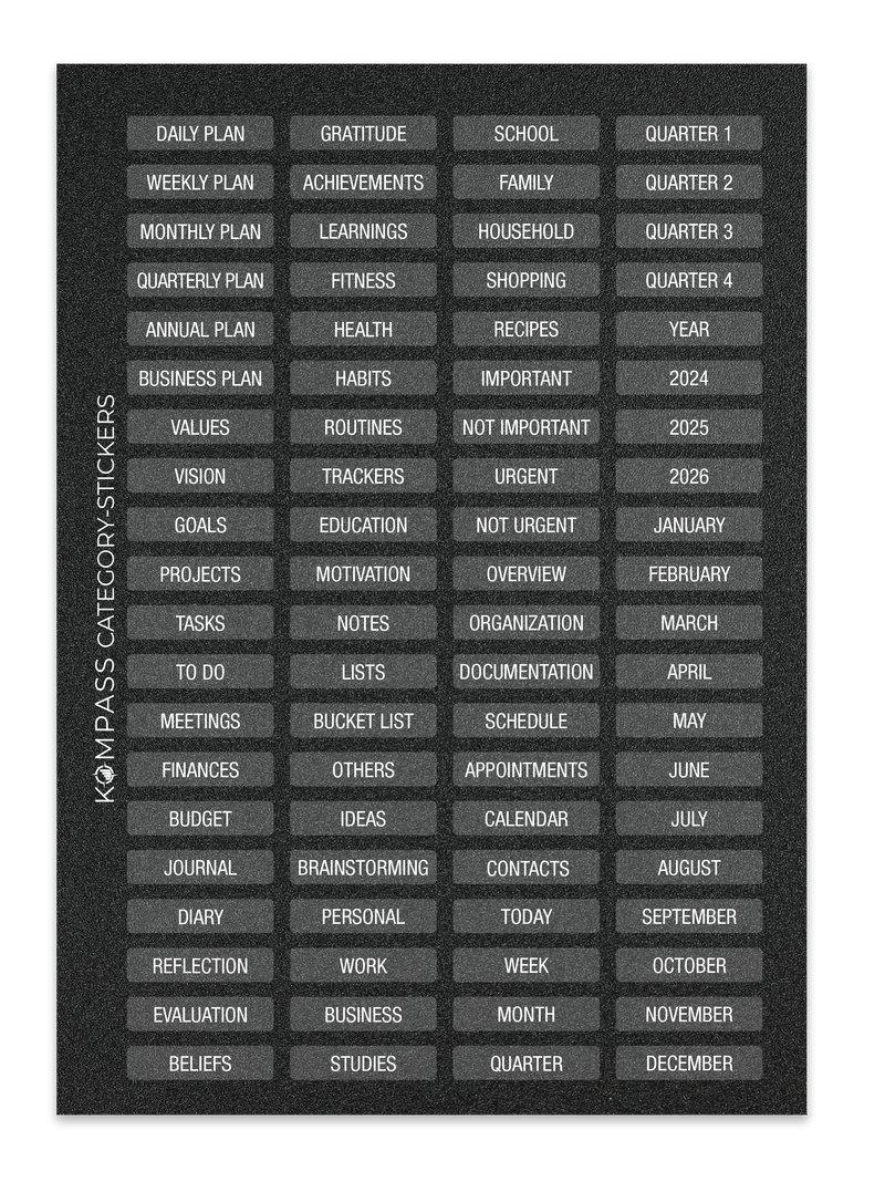 Stickerbogen (Englische Kategorien)